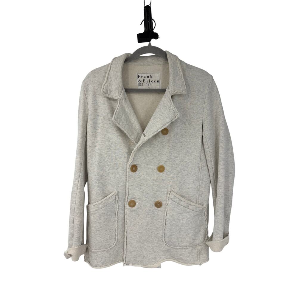 Frank & Eileen Womens Lab Belfast Jacket Size XS Heather White Double Breasted